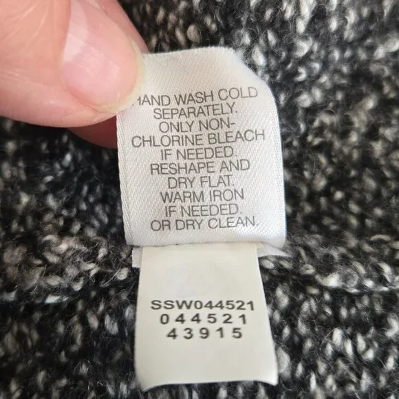 Pure Jill Womens Black & White Knit Asymmetrical Hem Sweater Small - Picture 10 of 10